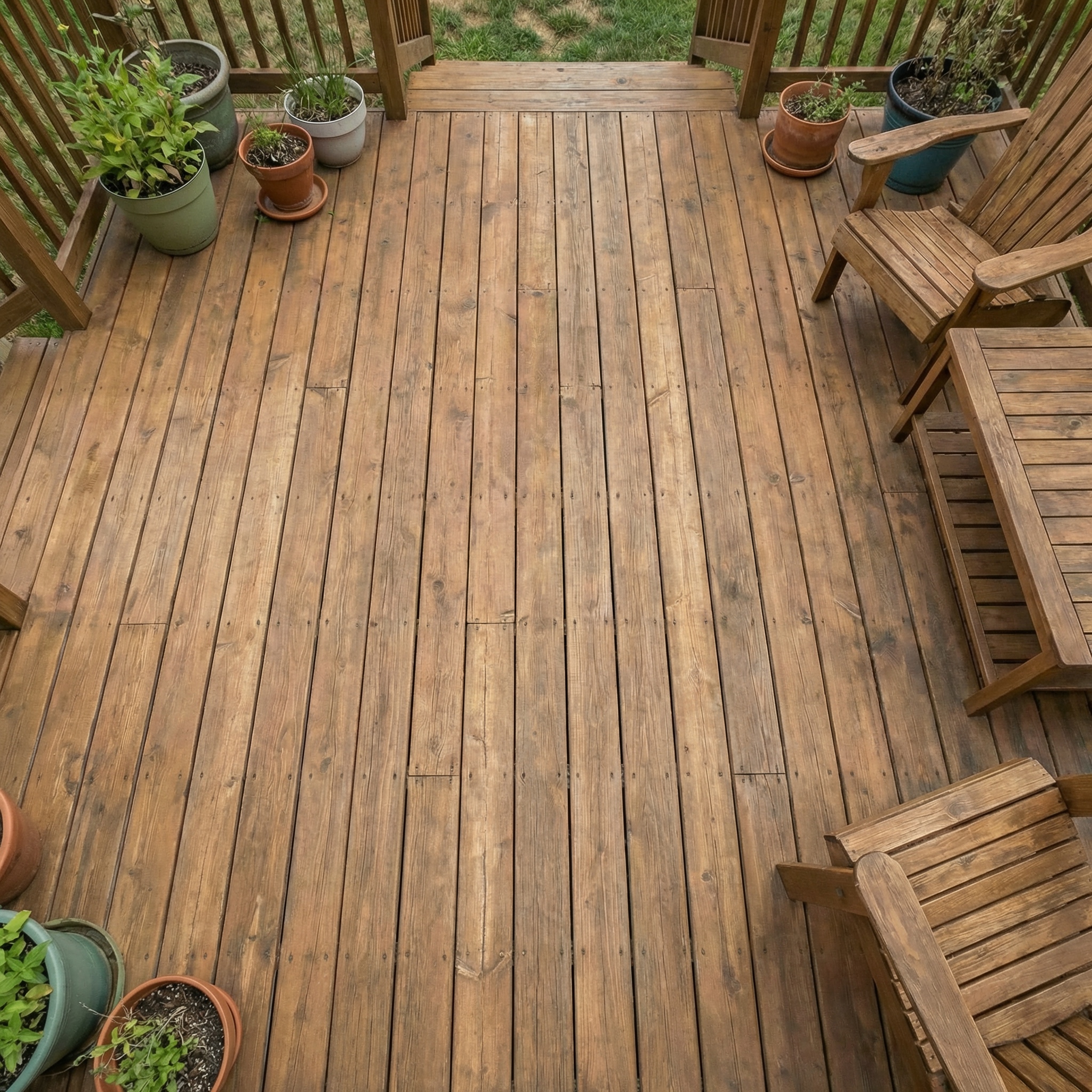 Small cedar deck after — warm natural tone