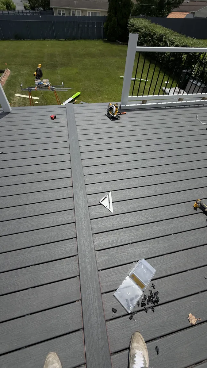 Trex composite installation in progress