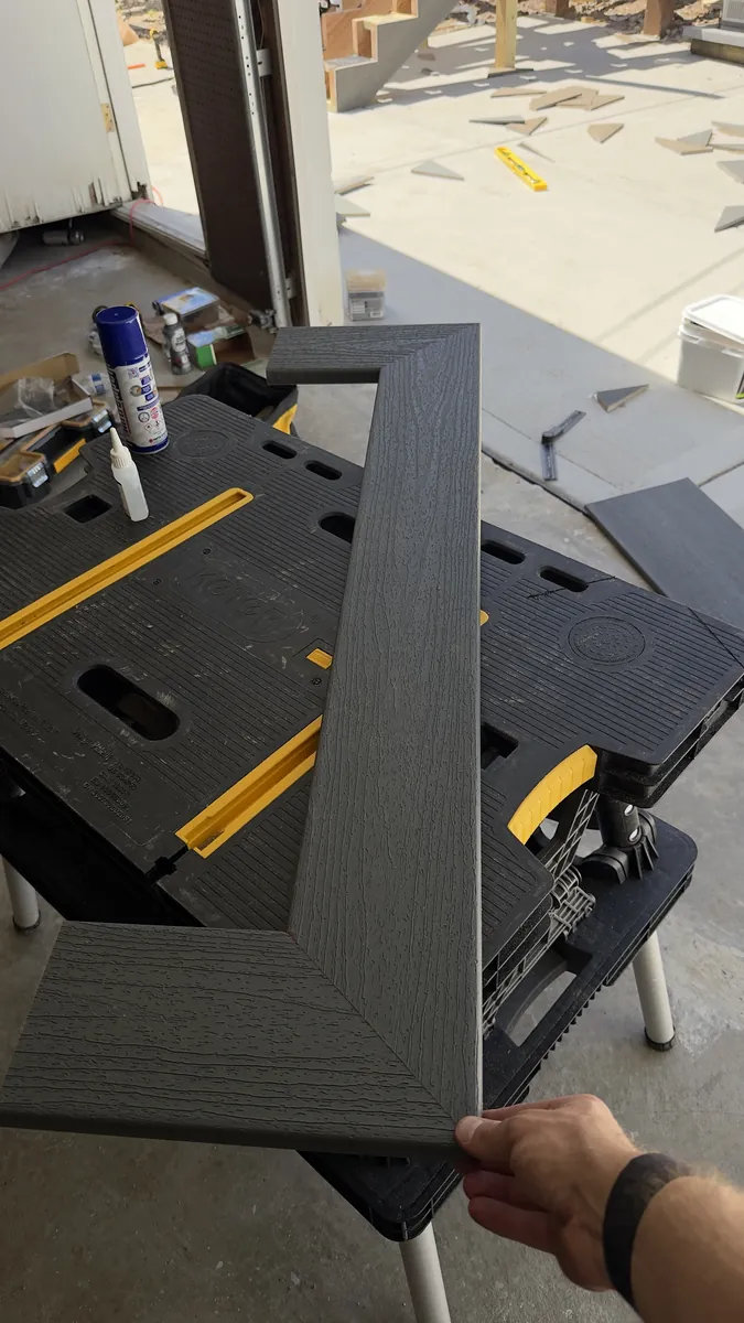 Composite step with picture-frame border